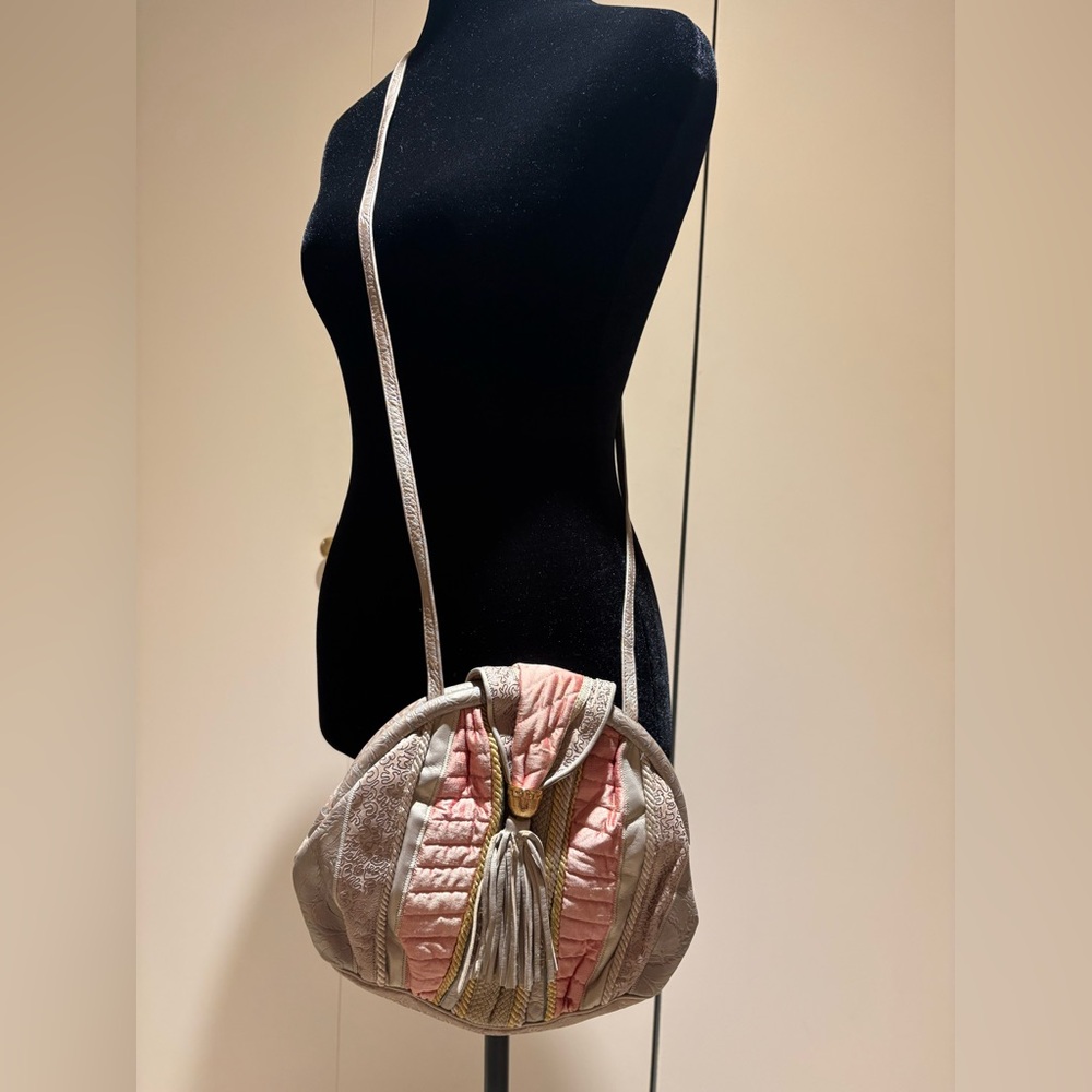 Vintage Sharif Elegant Pink and Gold Women's Crossbody Bag -NWT
